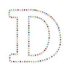 letter d with pushpin