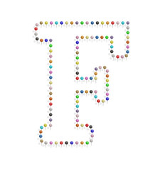 letter f with pushpin