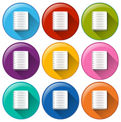 Icons with communication notebook