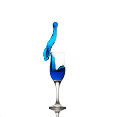 Champagne Glass Liquid Splash