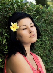 Naklejka premium Portrait asian woman face.