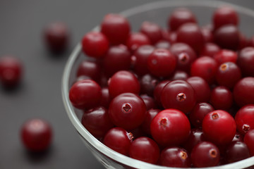 Cranberry in a glass bowl