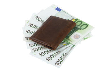 Wallet and Euro Banknotes