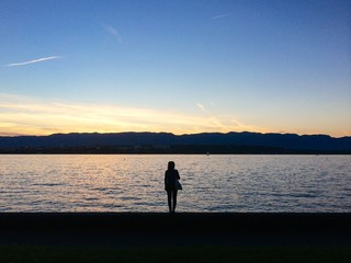 Girl and sunset