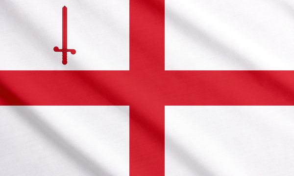 Waving flag of London City