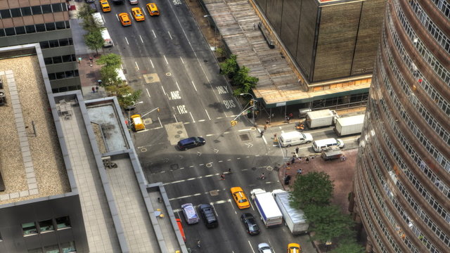 A busy intersection in Manhattan