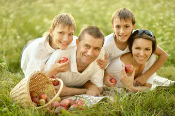 Happy Family on picnic