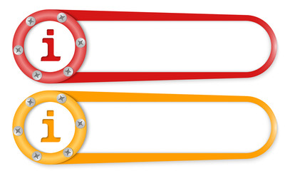 Fototapeta premium set of two buttons with screws and info symbol