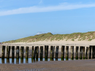 Wellenbrecher in den Dünen von Bergen aan Zee Niederlande