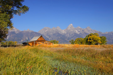 Old Mormon barn in Grand Tetons