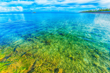 Emerald green ocean in Okinawa
