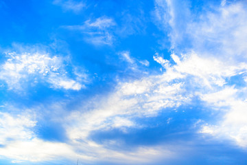 Blue sky, white clouds and sunshine