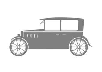Grey car icon on white background