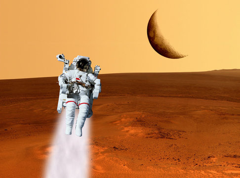 Astronaut Mars Landscape