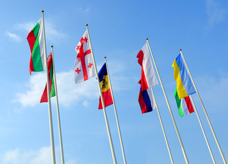Flags of the different countries