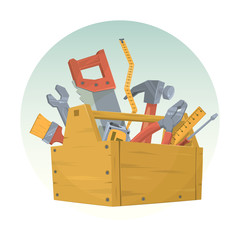 Set of different tools. Vector illustration.