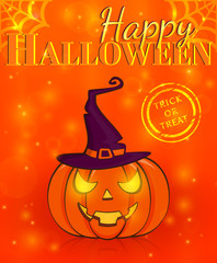 Happy Halloween! Greeting card. Vector illustration.