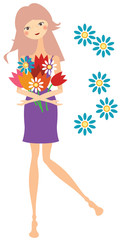 Girl with flowers
