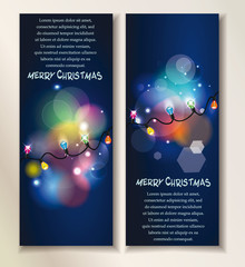 Holiday abstract banners with colorful garland