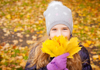 Girl at autumn