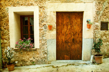 House in village Valldemossa in Mallorca, Spain