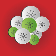 Christmas bubbles with snowflakes - vector background