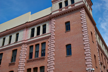 buildings with lace fronts of city Madrid