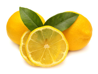 Lemons with leaves