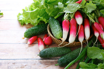 fresh vegetables on boards