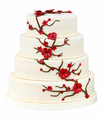 Wedding Cake On White Background