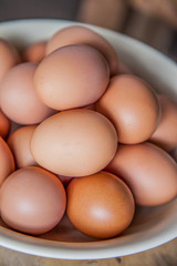background of fresh eggs for sale at a market