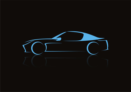 Silhouette of car. Vector illustration