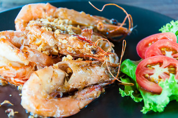 Close up on Traditional Thai dish with spicy shrimps