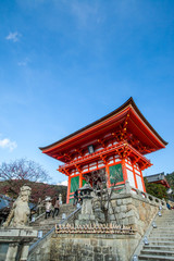 Nio-mon Gate of Kiyomizu-dera temple and Kyoto city