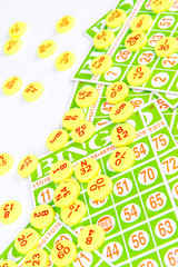 bingo card arrange with number chip