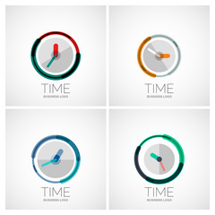 Set of clock, time company logos