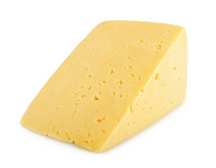 piece of cheese isolated on white background