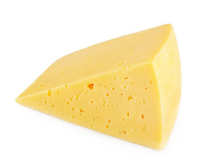 piece of cheese isolated on white background