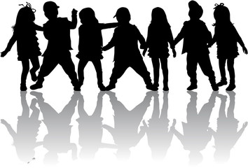 children silhouettes