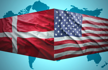 Obraz premium Denmark and United States of America