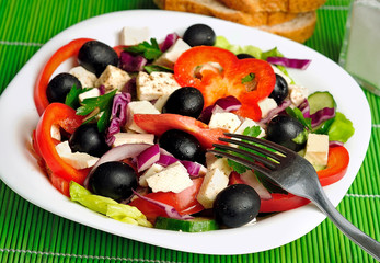 Plate with salad