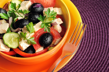 Bowl with salad