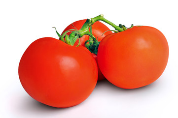 Isolated three tomatoes