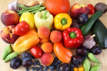Fruits and vegetables.