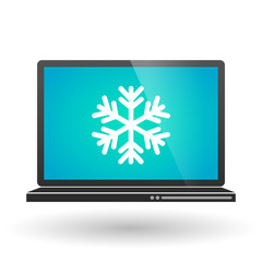 Laptop with a snow flake