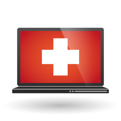 Fototapeta premium Laptop with a swiss flag