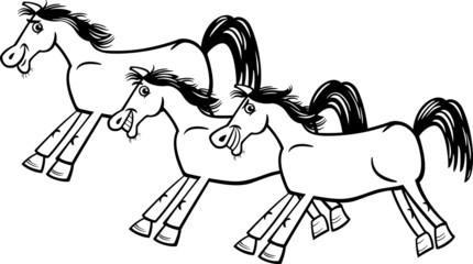 horses or mustangs coloring page