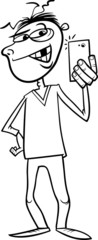 guy doing selfie coloring page