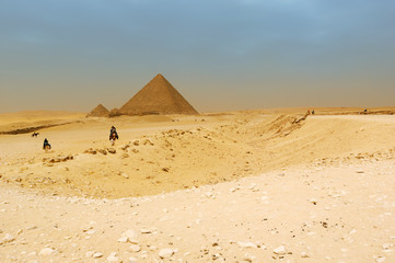 Fototapeta na wymiar The pyramids at Giza