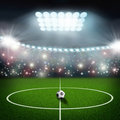 soccer field center and ball